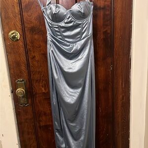 Windsor Blue Satin Dress